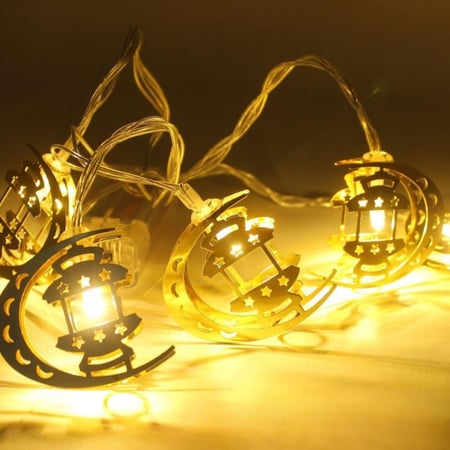 زينة رمضان هلال وفانوس مضيئ - 130 سم