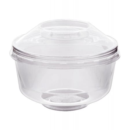 مجموعة (12) زبدية ايس كريم شفافة بقاعدة