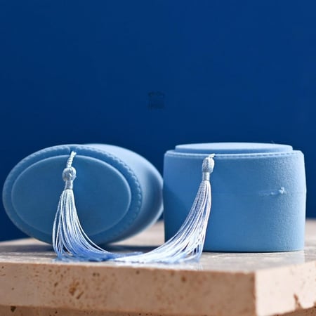 مجموعة (12) علب مخمل سماوي