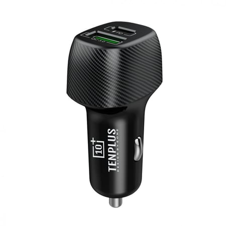 TENPLUS شاحن سيارة سريع QC للدخل 45 وات بمنفذين pd 27 وات + 18 وات usb- اسود = 7340446572147