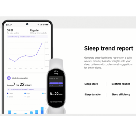 Xiaomi شاومي - سوار ذكي smart band 10 تصميم العصري والتقنية المتطورة -أسود =6932554419707