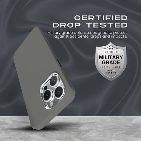 HELMET جراب سيليكون ماج سيف من HYPHEN TINT لهاتف iPhone 16 Pro MAX، رمادي = 0725488700203