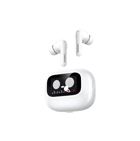 UGREEN يوجرين - سماعات أذن EchoBuds Magic Hybrid النشطة لإلغاء الضوضاء مع شاشة عرض - ابيض = 6941876251377