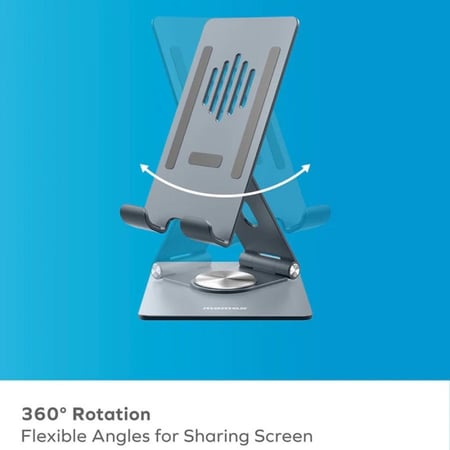 MOMAX حامل موماكس للجوال قابل للدوران 360 درجة رمادي = 4894222067028