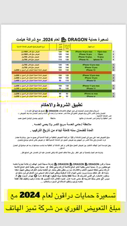 DRAGON دراقون موديل ايفون 14  = حماية دراجون صناعة صينية بتقنية امريكية 655498715471