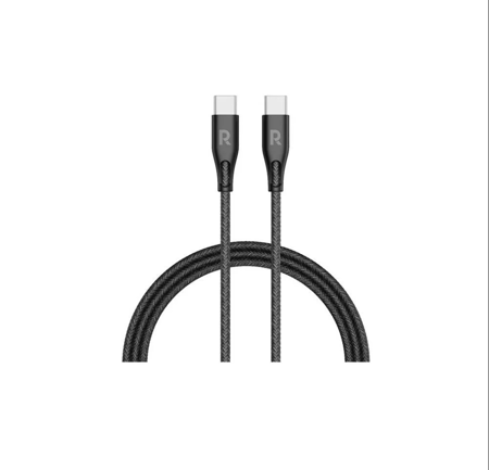 RAVPOWER راف باور - كيبل نايلون تايب سي الي تايب سي بقوة 100 واط بطول 1.5 متر - اسود = 6974740777475