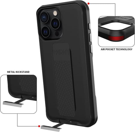 MARVIN مارفن كفر حماية من البراندات  الشهيرة يدعم اصدارات ايفون 13 - 14 - 15 قوي ومتين ومقاوم للصدمات مع مسكة مغناطيس وستاند لون اسود =765464693655-765464693617 - 602772643326 - 765464693570 - 765464693495 - 765464693532