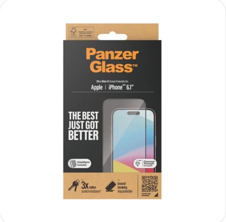 PanzerGlass بانزر جلاس واقي شاشة PanzerGlass لجهاز iPhone 15 مع EasyAligner = 5711724028090