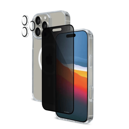 ArmorPro 3-in-1 Combo (Privacy Screen Protector & Camera Lens &  Clear Case with Magsafe) for iPhone 16 Pr = 6975312013052 - بكج حمايه ايفون 16 برو (((ماك سيف)) 3 في 1 ملاقيف من ارمور برو