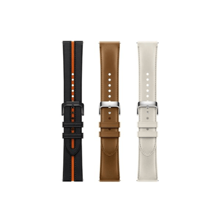 XIAOMI سوار ساعة شاومي جلد متوافقة مع ساعة شاومي ووتش S1 - اسود بلمسات برتقالي = 6941812724729