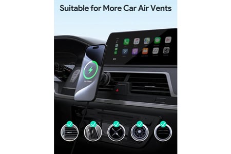 AUKEY أوكي حامل هواتف ذكية مغناطيسي بخاصة دوران بنسبة 360 درجة - رمادي - HD-C49-Gy = 689323787043