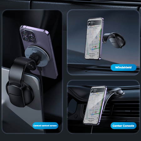 MOMAX = موماكس - حامل شحن لاسلكي مغناطيسي بقوة 15 واط للسيارة - أسود = 4894222072008