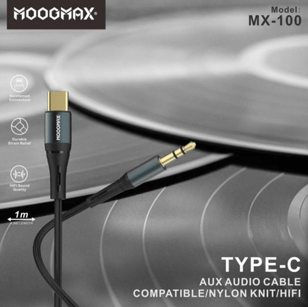 MOOGMAX محول Adapter من AUX الى Type-c موج ماكس = 6973752298527