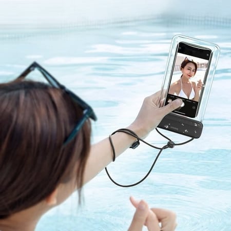 Baseus حقيبة حماية جوال ضد الماء بيسوس - اسود = 6953156220799