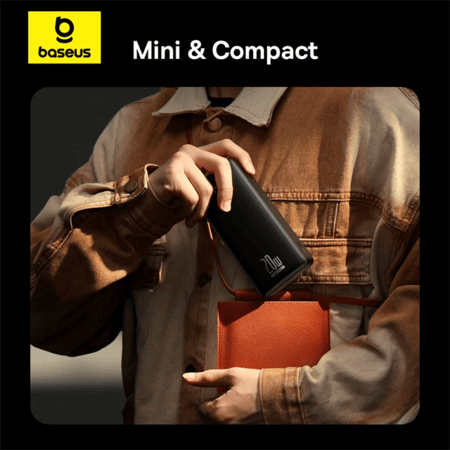 Baseus بطارية احتياطية Baseus LiFePO4 رقمية 18400 مللي أمبير 20 وات مجموعة باللون الأسود (مع كابل شحن Simple Series USB إلى Type C 3A 0.3 متر باللون الأسود) = 6932172658014