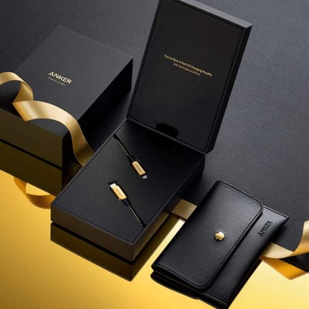 ANKAR سلك شاحن انكر باورلاين الاصدار الثالث من Type-C الى ايفون بطول 1.8م - ذهبي = 194644018306