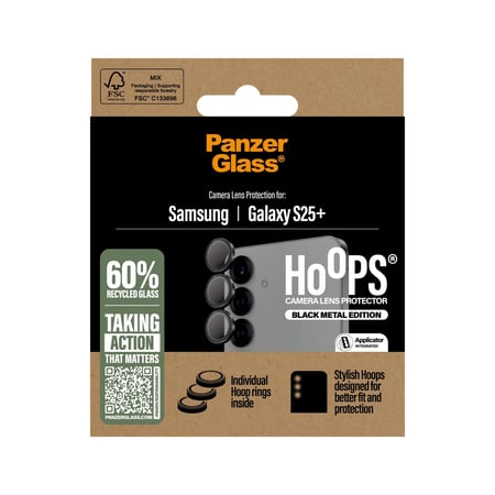 PanzerGlass بانزر جلاس حماية كاميرا Hoops منفصلة أسود سامسونج جالاكسي إس 25 بلس - شفاف= 5715685017032