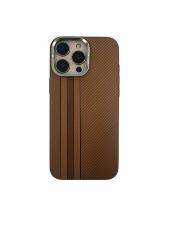 HELMET كفر هيلمت ايفون 16 برو ويناسب عدة اجهزة كاربون فايبر محطط بني مع ستاند مكان الكاميرا ماج سيف HELMET CARBON VIBER = 653998673840