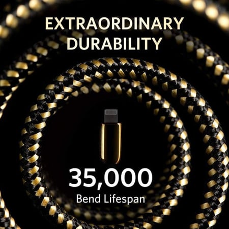 ANKAR سلك شاحن انكر باورلاين الاصدار الثالث من Type-C الى ايفون بطول 1.8م - ذهبي = 194644018306