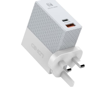 LDNIO شاحن سريع من لدنيو للجوال واللابتوب بقوة 65 وات LDNIO A2620C ابيض = 2021050170213