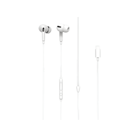LEVOREليفوري سماعة أذن سلكية معتمدة من أبل 1.2 متر مع ربل بلاستيك - أبيض = 6285906001311