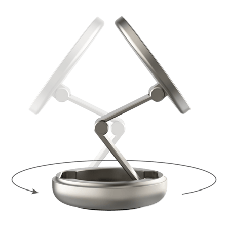 MOMAX=  - ستاند Pac Mount للسيارة والمكتب دوران 360 درجة يدعم الماق سيف -  لونين سلفر + بني = 14894222074507