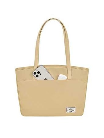 WiWU محمول حمل حقيبة لماك بوك اير 13.6 M2 برو 14 سعة كبيرة حقيبة الكمبيوتر لماك بوك برو 16.2 مقاوم للماء حقيبة كمبيوتر محمول المرأة لون بيج  = 6936686407175