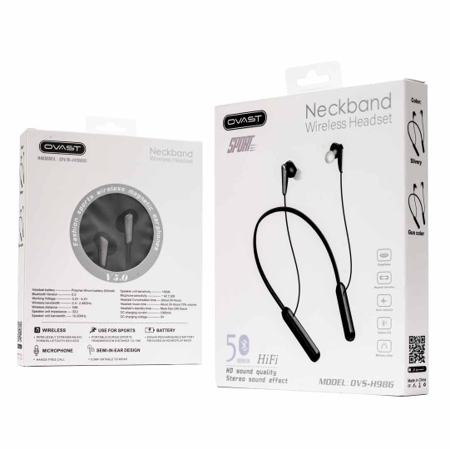 OVAST سماعة بلوتوث رقبة ماركة OVAST-OVS-H986 = اسود = 2022010170168