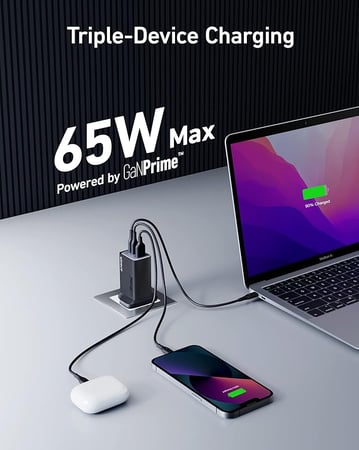 ANKAR  شاحن جداري انكر 336 بقوة 67 واط - اسود = 194644124199