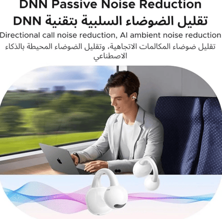 UGREEN يوجرين - سماعات أذن لاسلكية ClipBuds Magic Nc مفتوحة الأذن مع شاشة عرض - ابيض = 6941876251360