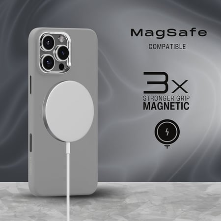 HELMET جراب سيليكون ماج سيف من HYPHEN TINT لهاتف iPhone 16 Pro MAX، رمادي = 0725488700203