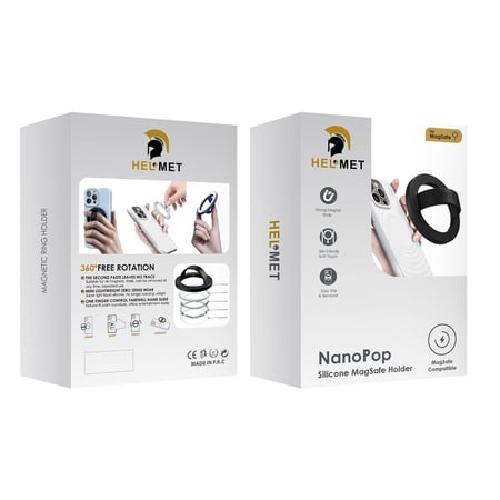 HELMET مسكة هلمت نانو بوب سليكون جلي متوافقة مع ماج سيف - اسود = 602697754909