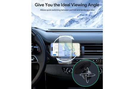 AUKEY أوكي حامل هواتف ذكية مغناطيسي بخاصة دوران بنسبة 360 درجة - رمادي - HD-C49-Gy = 689323787043