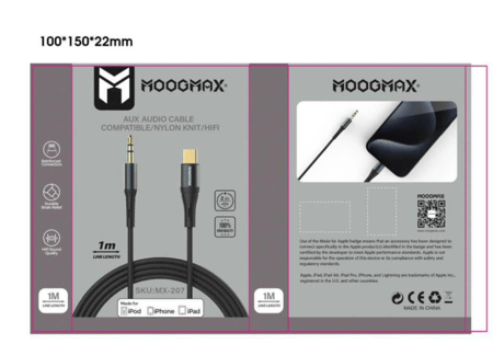 MOOGMAX محول Adapter من AUX الى Type-c موج ماكس = 6973752298527
