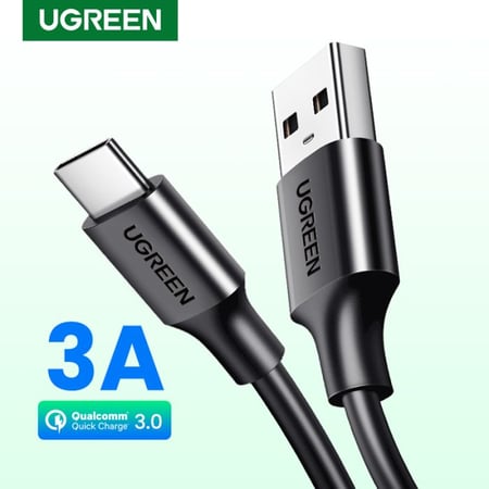 UGREEN = يوجرين سلك شاحن USB الى ايفون بطول 1م لون اسود 6957303861163