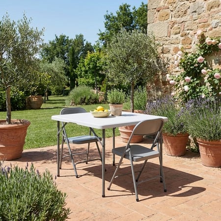 طاولة رحلات قابلة للطي ابيض