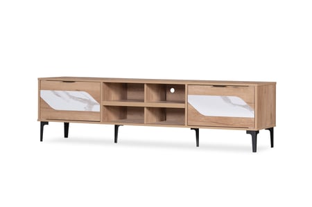 طاولة بلازما مع ادراج خشب