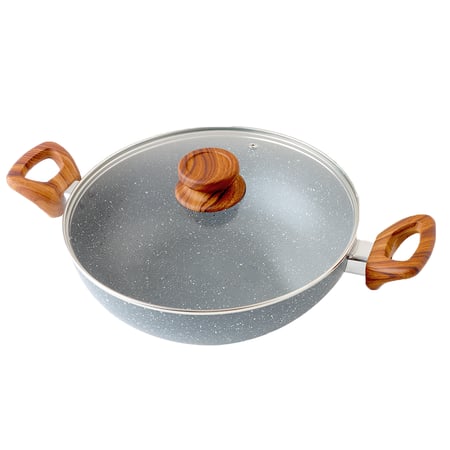 مقلاة عميقة بغطاء زجاجي