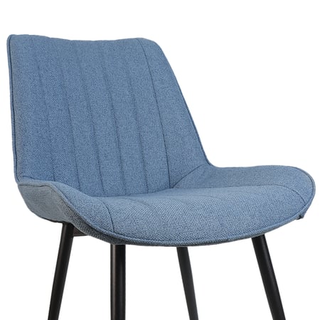 كرسي طعام قماش سادة أرجل معدن لون رمادي 86 سم