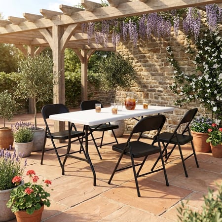 طاولات تقديم قابله للطي أبيض