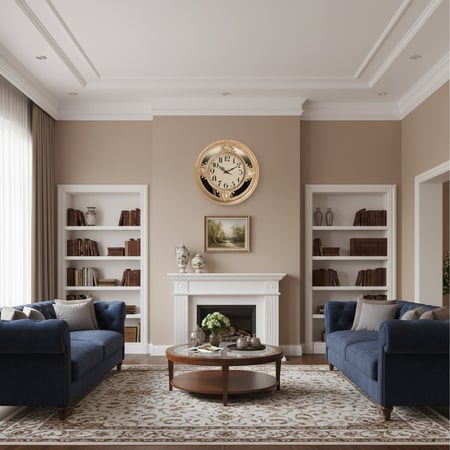 ساعة جدارية أنيقة مقاس 63 سم - ذهبي