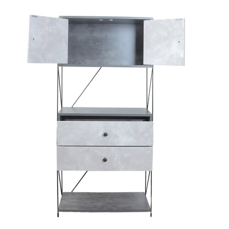 وحدة ارفف خشب مع أدراج