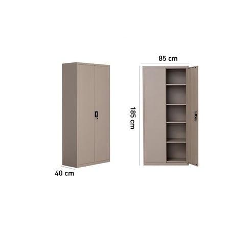 دولاب تخزين مكتبي حديد - بيج