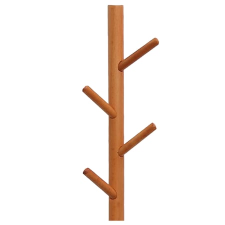 علاقة ملابس خشب للحائط 4 ستاند , لون بني