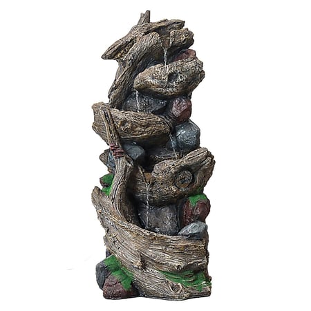 شلال ديكور بتصميم مستوحى من جذع الشجر مع إضاءة LED