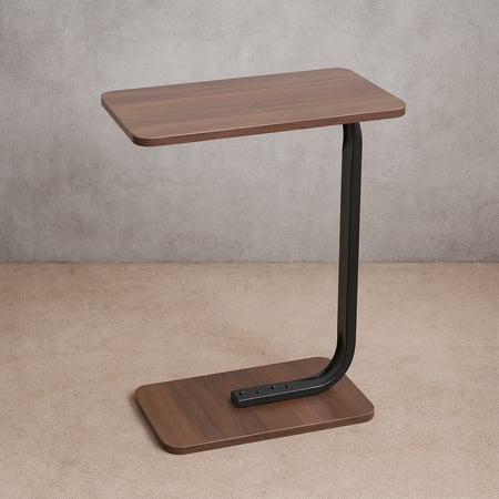 طاولة خدمة وتقديمات مودرن من الخشب بإطار معدني - بني واسود