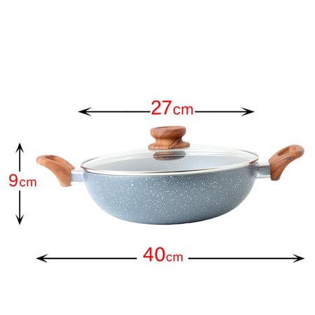 مقلاة عميقة بغطاء زجاجي