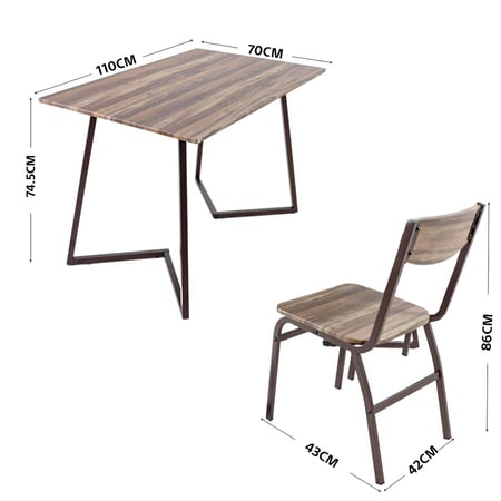 طاولة طعام خشبية مستطيلة تصميم مودرن مع 4 كراسي طاولة