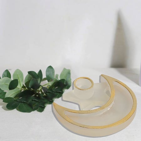 شمعدان هلال حامل شموع شفاف