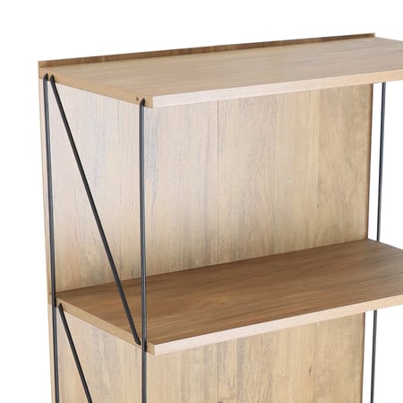 استاند ديكور رفوف 5 طبقات خشب ماليزي , قاعدة ثابتة لون خشبي